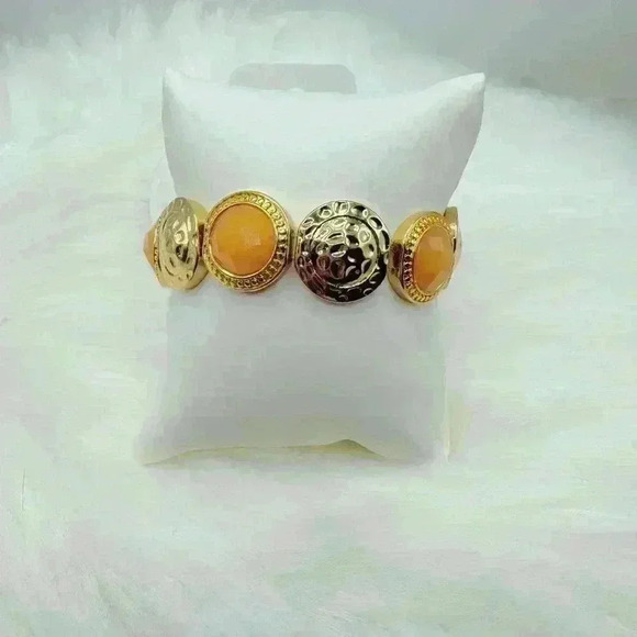 Goldie Light Orange Statement Bracelet - Picture 4 of 5